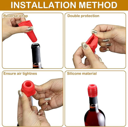 16Pcs Silicone Wine Seal Stopper, Silicone Elastic Wine Stopper Reusable Sparkling Wine Bottle Stopper, Keep-Wine-Fresh Sparkling Wine Bottle Stopper for Home Party Beer Champagne