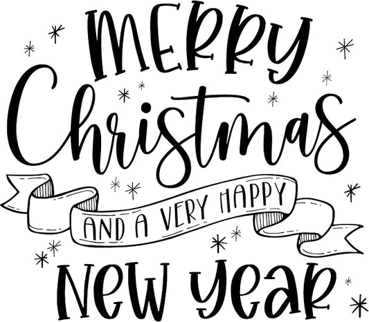 Christmas Holiday Word Phrases Sentiment Wooden Stamp, Rubber Wood Stamp for DIY Card Making, Crafting, Scrapbooking or Journaling, Calligraphy Word Art Merry Christmas (Design #11)