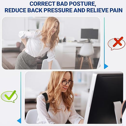 Posture Corrector for Women & Men - Adjustable Upper Back Brace Straightener Suitable for Lumbar, Shoulder, Neck, Scoliosis, Providing Comfortable Elastic Support and Pain Relief