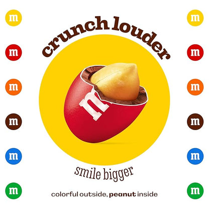 M&M’S WORLD Peanut Red Chocolate Candy 2lb Resealable Pack for Graduation Wedding 4th of July Candy Buffet Birthday Parties Candy Bar and Edible Decoration