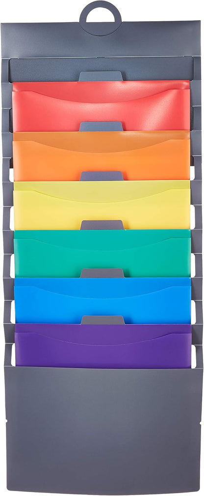 Amazon Basics 36-inch Hanging File Folders - Multicolor Letter Size File Organization System - Vertical Paper Storage for Home Office, School & Classroom