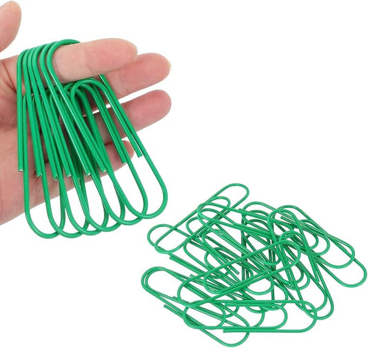 PATIKIL 4 Inch Large Paper Clip, 30PCS Big Paper Clip Extra Large Huge Metal Giant Clips Rust-Proof Strong Durable Bulk Cute for Home Office Accessories Bookmark, Green