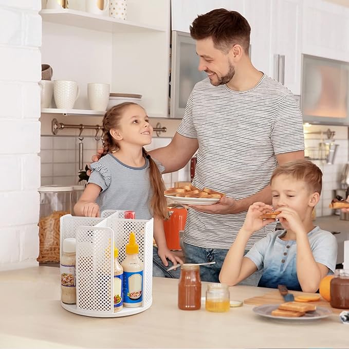 Cup and Lid Organizer Cup Dispenser Coffee Cup Organizer Paper Cup Holder Rotating for Bathroom, Restaurant, Break Room, Coffee Station, Bar, Buffet, Kitchen Cabinet, Countertop,4 Compartment