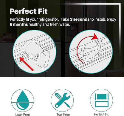 ICEPURE PLUS NSF53&42 Refrigerator Water Filter Replacement for Whirlpool 4396508 4396510, Everydrop EDR5RXD1, Filter 5, 4392857, WF285 PNL240V 4396918 9010 WF-NL300 WF-L500 RWF0500A RWF0500AH 2PACK