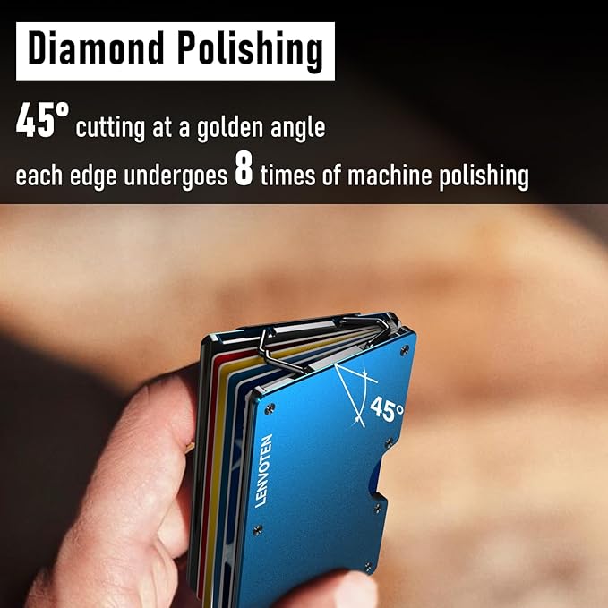 Upgraded Hinged Minimalist Wallet for Men | Slim Metal RFID Blocking Wallet | Credit Card Holder & Money Clip Holds 20 Cards | Premium Scratch-Resistant Finish | Ideal Gift for Men