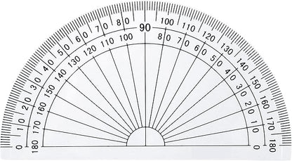 Outus Plastic Protractor for Angle Measurement Student Math 180 Degrees, 4 Inches, Clear, 10 Pack