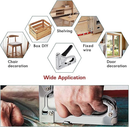 NEU MASTER 3 in 1 Staple Gun, Manual, Heavy Duty with Stapler Remover and 2000Pcs Staples for Upholstery, Fixing Material, Decoration, Carpentry, Furniture