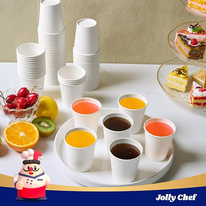 JOLLY CHEF 5 oz Disposable Paper Coffee Cups 600 Pack, Hot Paper Cups for Party, Office, Home, Travel and More
