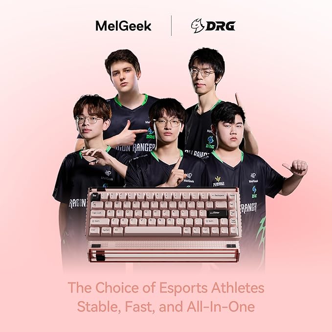 MelGeek MADE68 Pro Wired Keyboard, Hall Effect Magnetic Switch Gaming Keyboard, 65% Compact Rapid Trigger, Hot-Swappable, RGB Snap Tap & Adjustable Actuation, Online HIVE Custom (Pink)