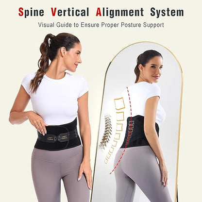 Copper Back Brace - Relief from Lower Back Pain, Unique SVA System for Proper Posture, Enhanced Ergonomic Pad with 10X Compression Support, Breathable and Comfortable Fit for Men and Women