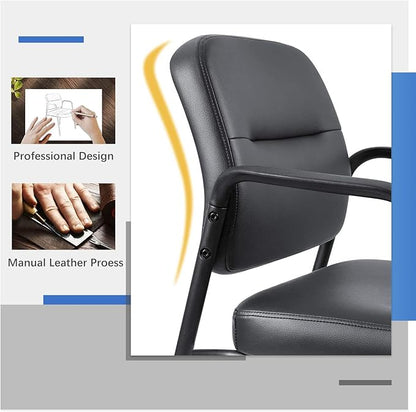 JUMMICO Office Guest Chair Reception Chair for Office Reception Lobby PU Leather Waiting Room Chair with Armrests Executive Office Chair Upholstered Set of 2