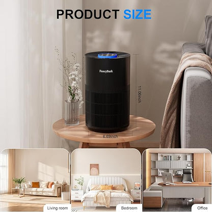 Air Purifiers for Home Bedroom Up to 1000 Ft², H14 True HEPA Room Air Purifiers for Bedroom With Sleep Mode Light Mode & Aroma Function Air Cleaner Smoke Odor Dust Pollen Pet Dander (Black)
