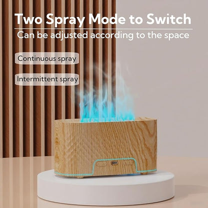 Flame Diffuser Humidifier for Essential Oils - Fire Ultrasonic Aroma Diffusers, USB Personal Desktop Quiet Cool Mist Small Humidifier with Auto-Off for Home Office Bedroom (White)