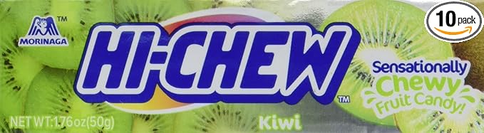 Hi-Chew Sensationally Chewy Japanese Fruit Candy, Kiwi, 1.76 Ounce (Pack of 10)