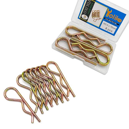 8Pcs Heavy Duty Hitch Pins Clip R Clips Spring Retaining Wire Hair Pins Cotter Pin Strong Spring Tension Large Carter Pin R Clip Large for Trailer Tractor Mower Carts Truck Color zinc M3.5x75mm
