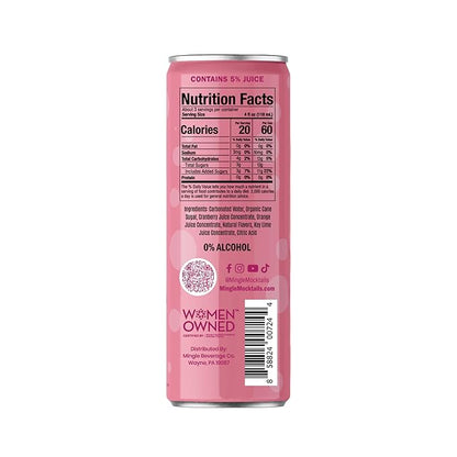 Mingle Mocktails Cranberry Cosmo, Premium Non-Alcoholic Drinks, Tangy and Sweet Pre-Mixed Drinks, Healthy Alternatives, Canned Mocktails, 12 fl. oz. Cans, Pack of 24