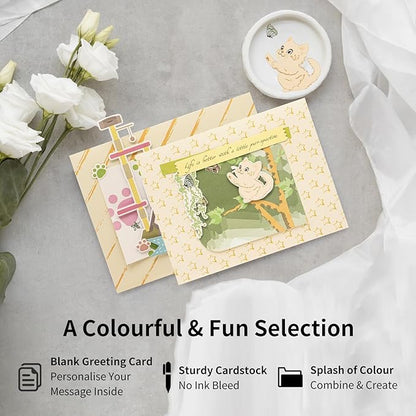 DIY Best Friend Card Kit 9 Sets- Minimalist Blank Greeting Cards to Decorate Your Own Way - Includes Cards, Envelopes & Ideas for a Creative Friendship Gift