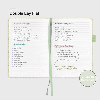&And Per Se Lined Journal Notebook for Women&Men with Pattern, 160 Pages 100GSM Thick Paper, A5 Hardcover Journals for Writing(Light Green)