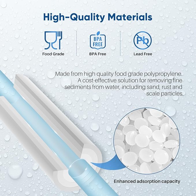 PUREPLUS 5 Micron 10" x 4.5" Whole House Sediment Home Water Filter Replacement Cartridge for Culligan RFC-BBSA, HD-950, WFHD13001B, W15-PR, GXWH30C, GXWH35F, Aqua-Pure AP817, PP10BB, 2PACK