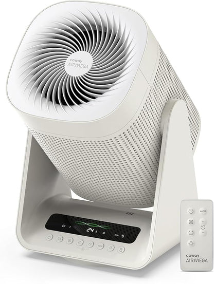 COWAY Air Purifier for Home Bedroom, 2-in-1 with Fan, True HEPA Filter for Smoke, Allergies, Pet Dander, Odor, Air Quality Monitor, Auto Mode, Remote Control, Timer, 3-Year Warranty, Aim, Marshmallow