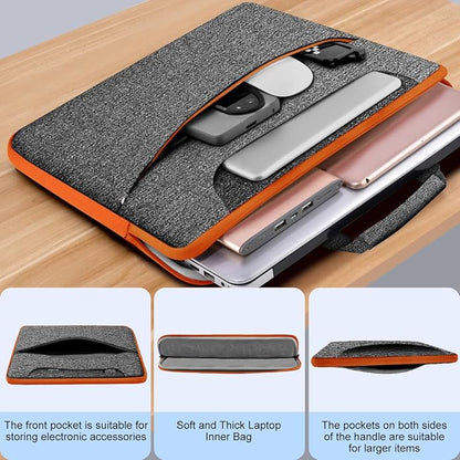 Universal Laptop Shoulder Bag 13-17.3 Inch Shockproof Briefcase with Multi-Pockets & Adjustable Strap for MacBook Pro/Air