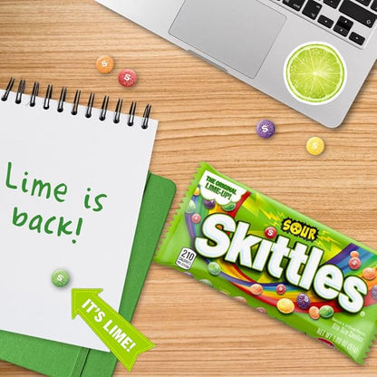 SKITTLES Sours Individually Wrapped Full Size Chewy Candy Packs, 24 Ct Bulk Box