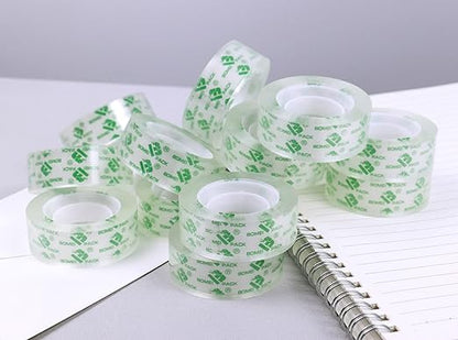 BOMEI PACK 72Rolls Crystal Clear Tape Refills, Bulk Transparent Tape for Dispenser, Office Tape for Home and School, 3/4Inch x 1000 inch