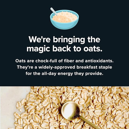Mushroom Overnight Oats (6 Pack) Superfood Lions Mane Mushroom, Chia & Flax Seed - Organic Protein Oatmeal - High Fiber, Vegan, Gluten Free, Low Sugar - Easy Prep Plant Protein - Blueberry