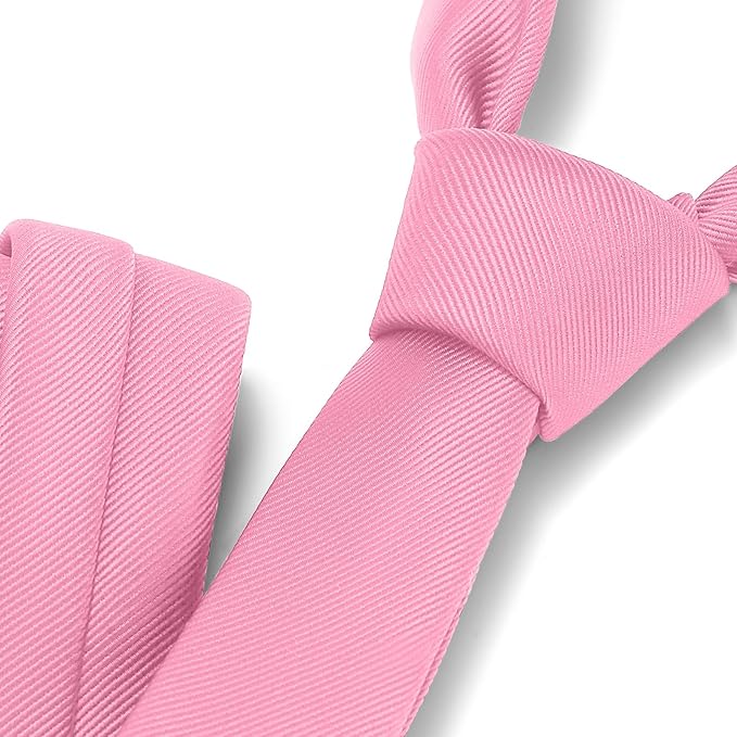 Skinny Ties Black Ties For Men and Women Solid Pure Color 1.58" (4CM) Plain Formal Slim Neckties