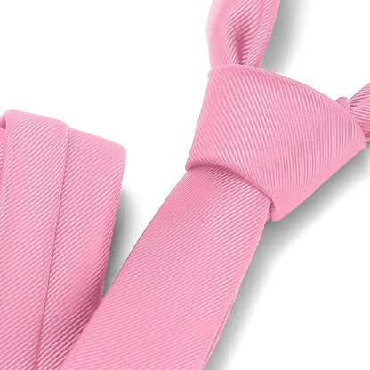 Skinny Ties Black Ties For Men and Women Solid Pure Color 1.58" (4CM) Plain Formal Slim Neckties