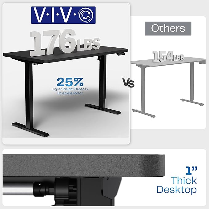 VIVO Electric 48 x 30 in Standing Desk, Memory Height Adjustment, 1B Series, One-Piece Light Wood Top, Gray Frame, DESK-KIT-1G5C