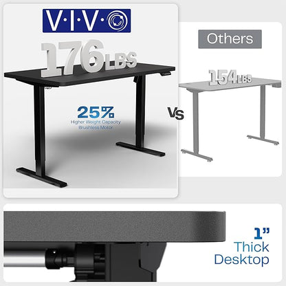 VIVO Electric 48 x 30 in Standing Desk, Memory Height Adjustment, 1B Series, One-Piece Light Wood Top, Gray Frame, DESK-KIT-1G5C
