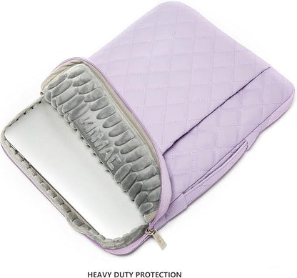 Kinmac 360° Heavy Duty Protective Laptop Computer Sleeve case Bag Cover with Handle for MacBook Pro 14 inch,14 inch-14.4 inch HP Lenovo Dell ASUS Acer Laptop (Purple Embroidery)