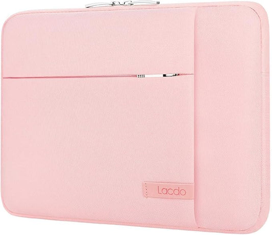 Lacdo Laptop Sleeve Case for 16 inch New MacBook Pro M4/M3/M2/M1 Pro/Max A3403 A3186 A2991 A2780 A2485 A2141 2024-2019 | 15 inch Microsoft Surface Laptop 7th Copilot+PC, 6 5 4 3 Computer Bag, Pink