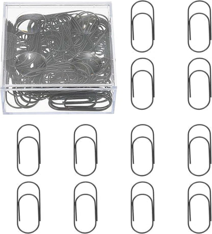 PATIKIL 100 Pcs Paper Clip, 2inch Non-Skid Metal Paper Clamp Clips Large for Office Supplies Craft Scrapbook Document Note Sorting, Electroplating, Black