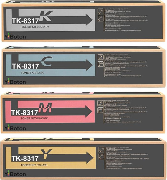 TK-8317 TK8317 High Capacity Toner Cartridge Compatible for TK8317K TK8317C TK8317M TK8317Y Toner for TASKalfa 2550ci Printers (4-Pack)