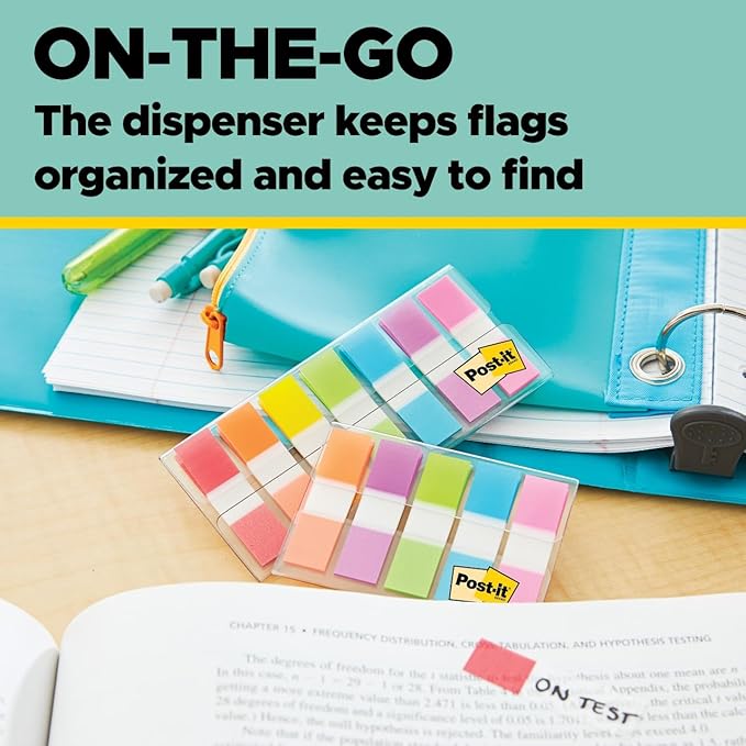 Post-it Flags Value Pack, 35/Dispenser, 8 Dispensers/Pack, .47 in Wide, Assorted Colors, Includes 48 Free Arrow Flags (683-VAD1)