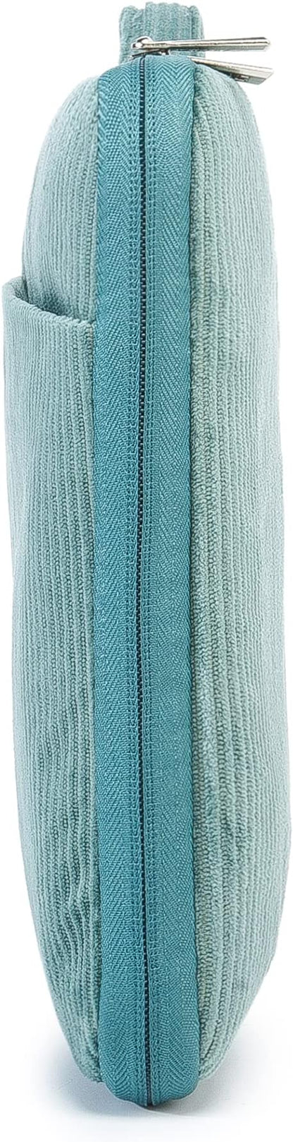 Kinmac Green Corduroy 360° Heavy Duty Protective Laptop Sleeve Case Bag Cover with Handle for MacBook Air 13 inch,iPad Pro 13 inch and 13.3 inch HP,Dell,Lenovo,Asus,Acer Laptop