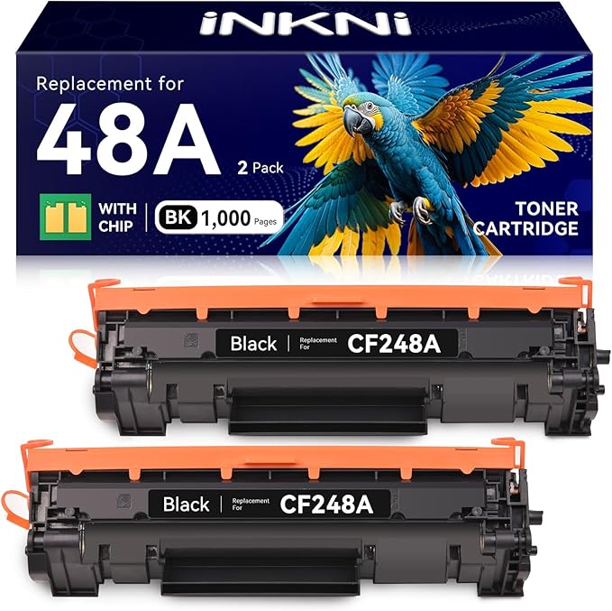 InkNI Compatible 48a Toner Cartridge Replacement for HP 48a CF248a Toner Cartridge |Compatible for HP Laserjet Pro M15a, M15w, M16a;MFP M28a, M28w, M29a, M29w Printer (Black, 2-Pack)