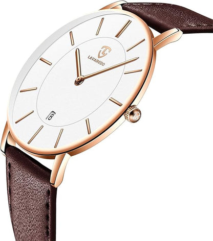 BEN NEVIS Watch, Mens Watch, Minimalist Fashion Simple Wrist Watch Analog Date with Leather Strap