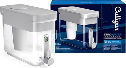 Culligan with ZeroWater Technology 32-Cup Water Filter Dispenser – Includes 5-Stage Advanced Water Filter, Certified to Reduce Lead, Total PFAS (Forever Chemicals), Mercury, Fluoride, and Chlorine