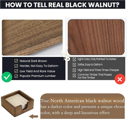 MultiBey Walnut Wood Sticky Note Holder, North American Walnut Post it Not Dispenser Self Stick Notepad Holder Desk Supplies Organizer for Office School Home, Gift