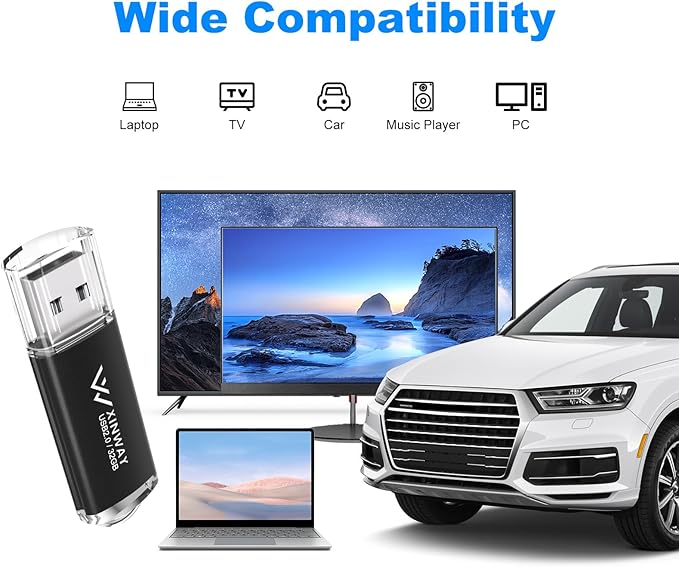 32GB USB 2.0 Flash Drives Thumb Drives Memory Stick Jump Drive Zip Drive, 2 Pack Mixed Colors: Black Blue