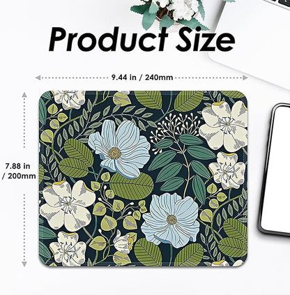 Square Mouse Pad with Stitched Edge, Premium Mousepad Washable Cloth. Computer Mouse Pad with Non-Slip Rubber Base, Mouse Pads for Computers Laptop Mouse 9.25x7.75x0.12 inch-Flower4