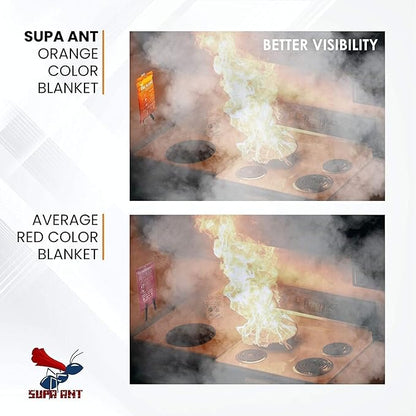 Supa Ant Emergency Fire Blanket for Home and Kitchen - 1 Pack 1500F High Visibility (Glow in The Dark) Smother Kitchen Fire Blanket - CE Certified Hero Fire Blankets Emergency for Home (47in)