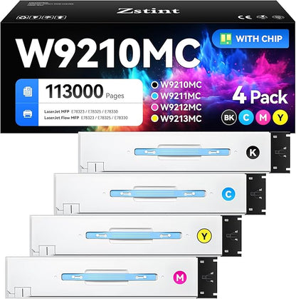W9210MC W9211MC W9212MC W9213MC Toner Cartridge Set 4-Pack High Yield Replacement Compatible with HP Laserjet MFP E78323 E78325 E78330 E78330dn E78325dn E78323dn Printer Ink Black Cyan Magenta Yellow