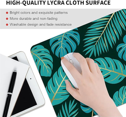Square Mouse Pad Tropical Plants 2, Personalized Premium-Textured Custom Mouse Mat Design, Washable Mousepad Cloth, Non-Slip Rubber Base Computer Mouse Pads for Wireless Mouse