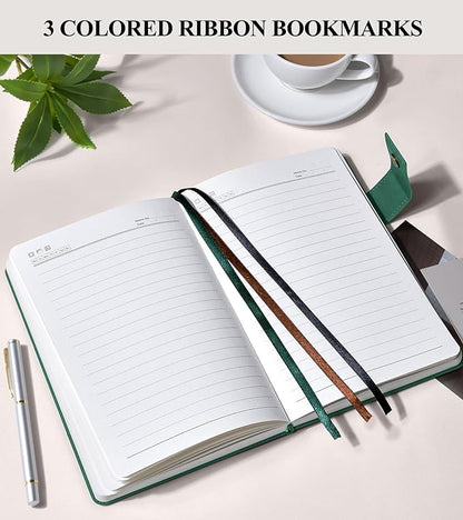 365 Page Thick Lined Journal Notebook for Men Women, A5 Leather Journals for Writing, Hardcover Notebooks for Work, School, Note Taking,Travel, Business,Personal Diary, College Ruled 5.9" x 8.4"