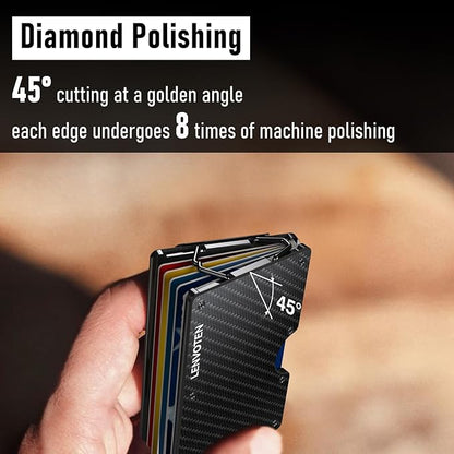 Upgraded Hinged Minimalist Wallet for Men | Slim Metal RFID Blocking Wallet | Credit Card Holder & Money Clip Holds 20 Cards | Premium Scratch-Resistant Finish | Ideal Gift for Men