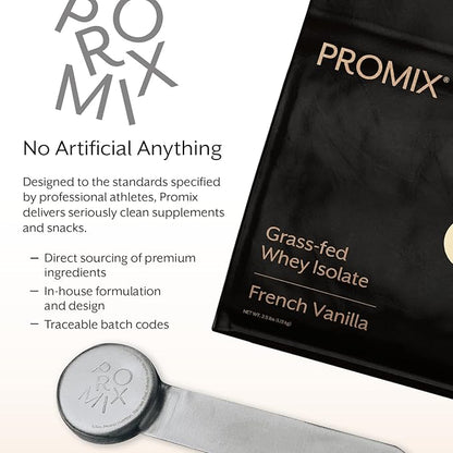 ProMix Nutrition Whey Protein Isolate Powder, Vanilla - Grass-Fed - ­Post Workout Fitness & Nutrition Shakes, Smoothies, Baking & Cooking Recipes - Gluten-Free & Keto-Friendly - 2.5 Pound (Pack of 1)
